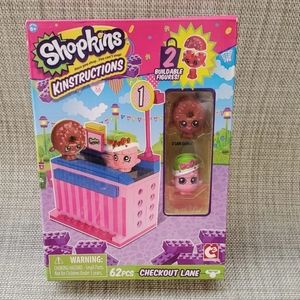 3 Set Shopkins Kinstructions Check Out Boutique Fruit Stand Building Blocks Toys